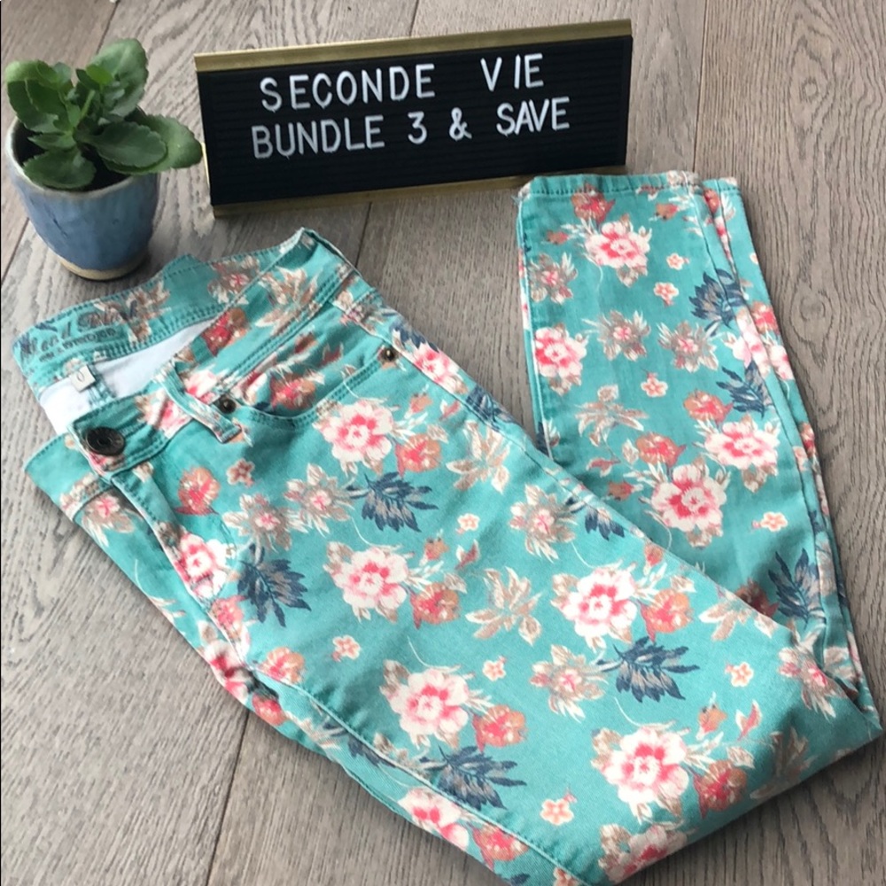 Funky flower print jeans